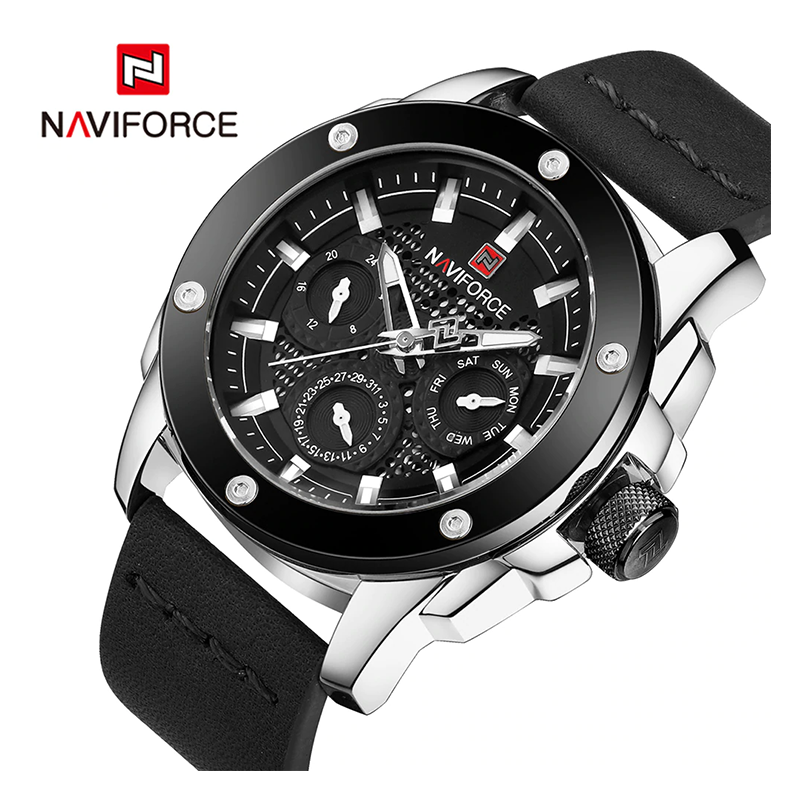 WW1114 Naviforce Multifunction Leather Belt Watch NF9116M