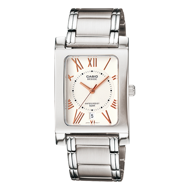 WW0304 Casio Beside Date Stainless Steel Chain Watch BEM-100D-7A3VDF