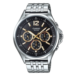WW0466 Casio Enticer Multifunction Stainless Steel Silver Chain Watch MTP-E303D-1AVDF
