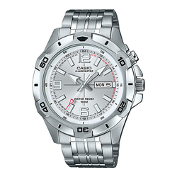 WW0621 Casio Day Date Stainless Steel Chain Watch MTD-1082D-7AV