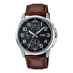 WW0554 Casio Multifunction Leather Belt Watch MTP-E307L-1AV