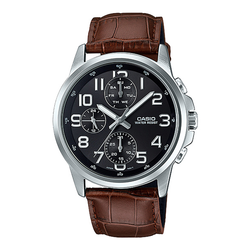 WW0554 Casio Multifunction Leather Belt Watch MTP-E307L-1AVDF
