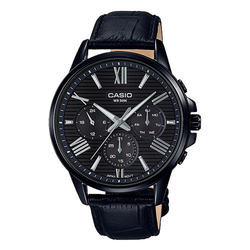 WW0350 Casio Enticer Multifunction Black Leather Belt Watch MTP-EX300BL-1AVDF