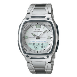 WW0144 Casio Analog Digital Silver Chain Watch AW-81D-7AVDF