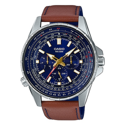 WW0239 Casio Enticer Sweep Second Leather Belt Watch MTP-SW320L-2AVDF