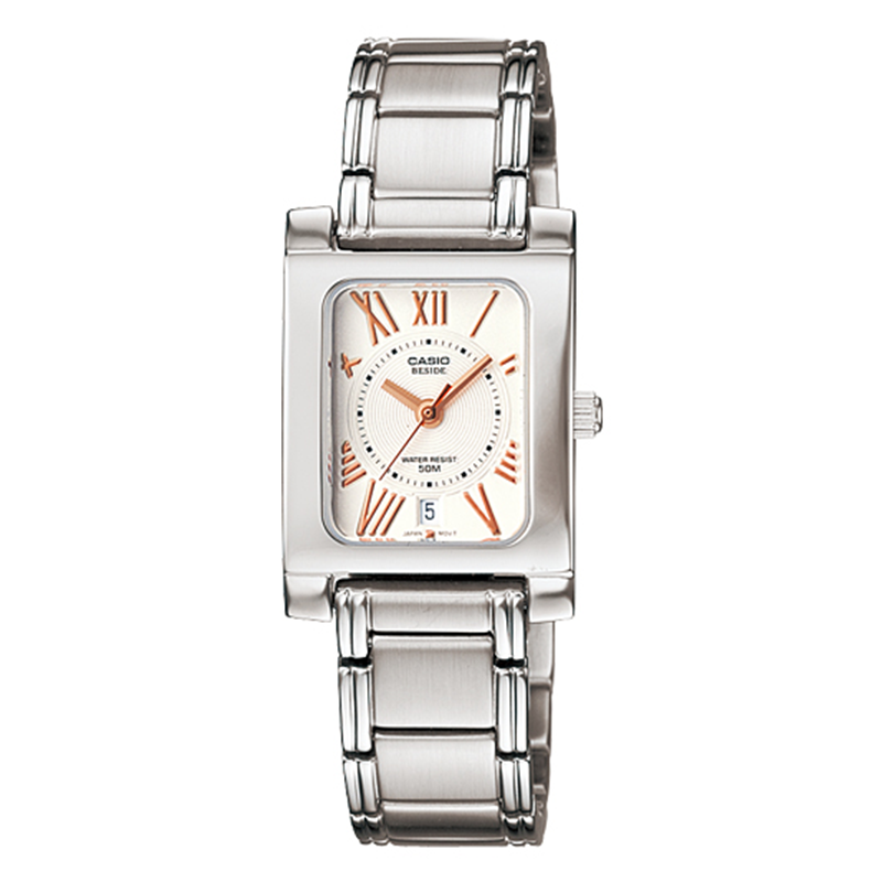 WW0300 Casio Beside Date Stainless Steel Ladies Chain Watch BEL-100D-7A3VDF