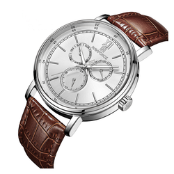 WW0310 Naviforce Sweep Second Multifunction Leather Belt Watch NF3002M