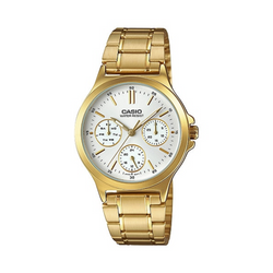 WW1229 Casio Enticer Multifunction Golden Ladies Chain Watch LTP-V300G-7AUDF