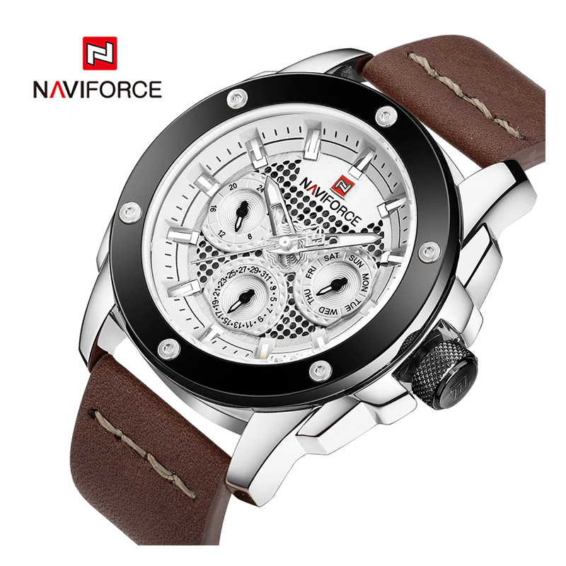 WW1112 Naviforce Multifunction Leather Belt Watch NF9116M