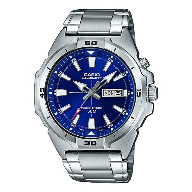 WW0103 Casio Enticer Day Date Illuminator Chain Watch MTP-E203D-2AVDF