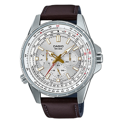 WW0240 Casio Enticer Sweep Second Leather Belt Watch MTP-SW320L-7AVDF