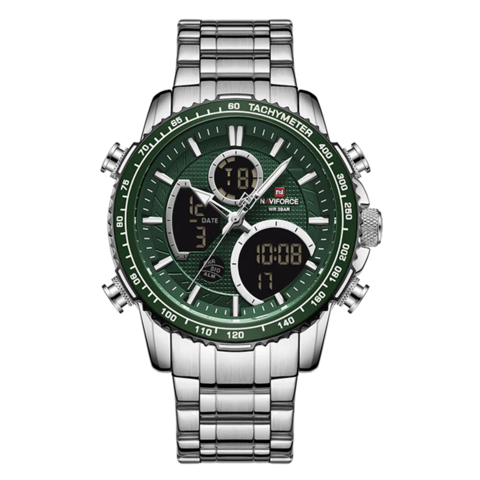 WW1207 Naviforce Multifunction Dual Time Chain Watch NF9182M