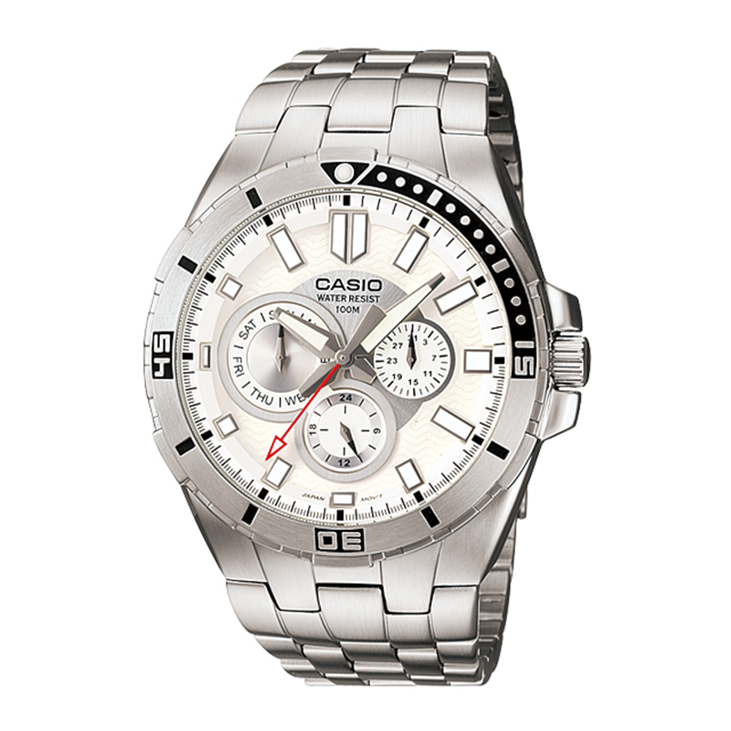 WW0365 Casio Enticer Multifunction Stainless Steel Chain Watch MTD-1060D-7AVDF