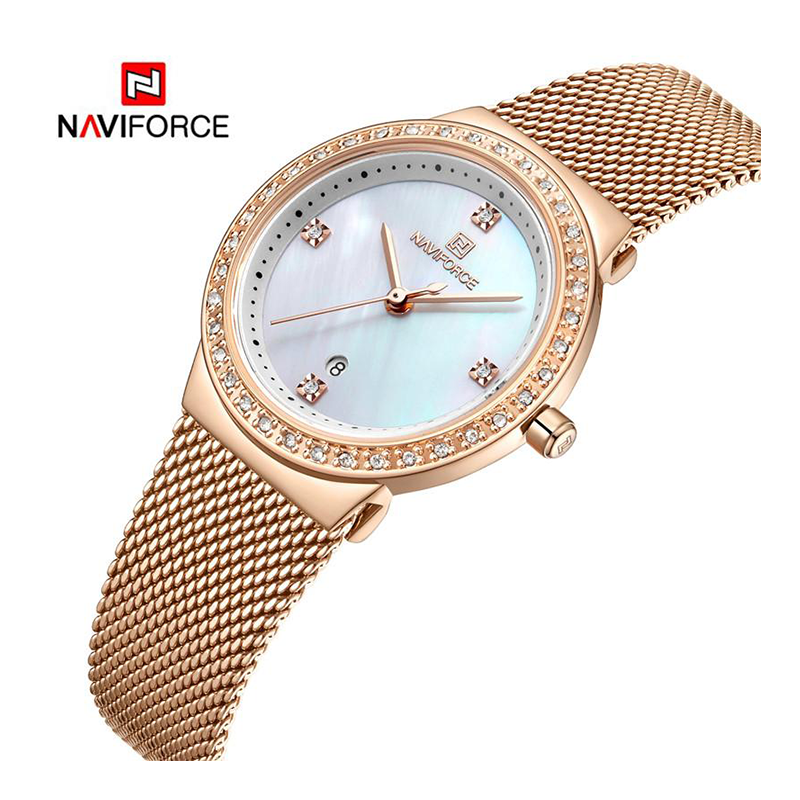 WW1181 Naviforce Ladies Date Mesh Chain Watch NF5005L