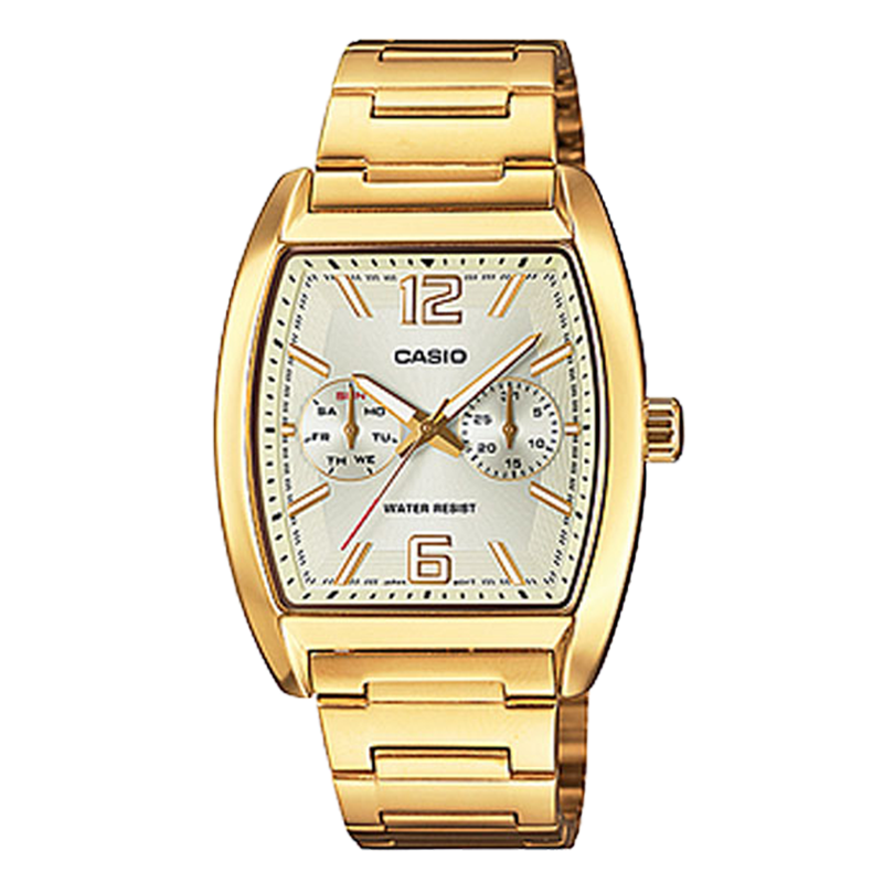 WW0630 Casio Day Date Chain Watch MTP-E302G-9A