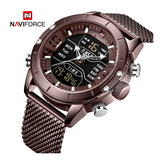 WW0899 Naviforce Multifunction Dual Time Mesh Chain Watch NF9153M