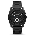 WW0186 Fossil Machine Chronograph Black Stainless Steel Chain Watch FS4552