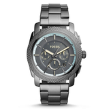 WW0268 Fossil Machine Chronograph Gunmetal Stainless Steel Chain Watch FS5172