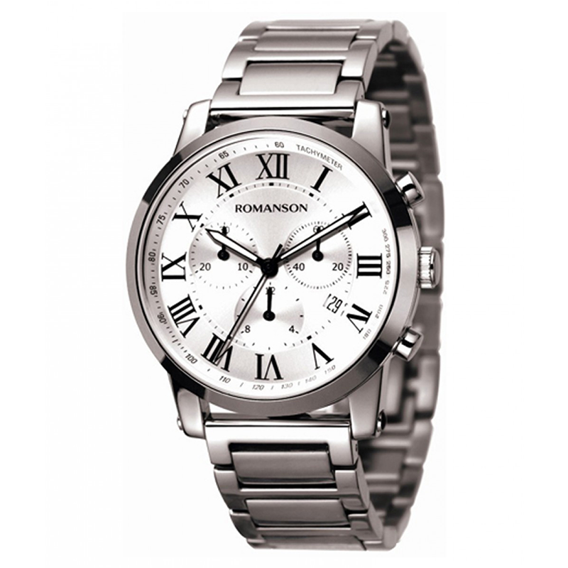 WW1028 Romanson Multifunction Date Chain Watch TM0334HM