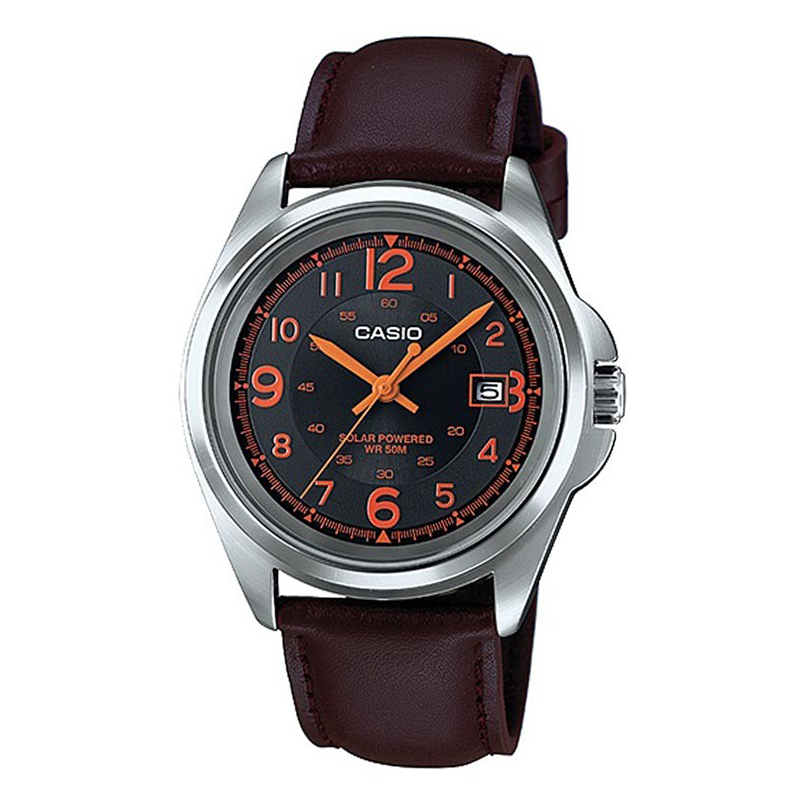 WW0623 Casio Solar Date Leather Belt Watch MTP-S101L-1BV
