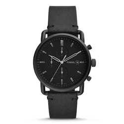 WW0744 Fossil Commuter Chronograph Navy Leather Belt Watch FS5404