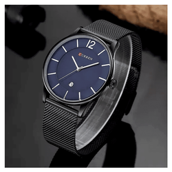 WW1123 Curren Date Mesh Chain Watch
