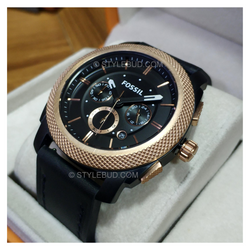 WW0269 Fossil Machine Chronograph Leather Belt Watch FS4715