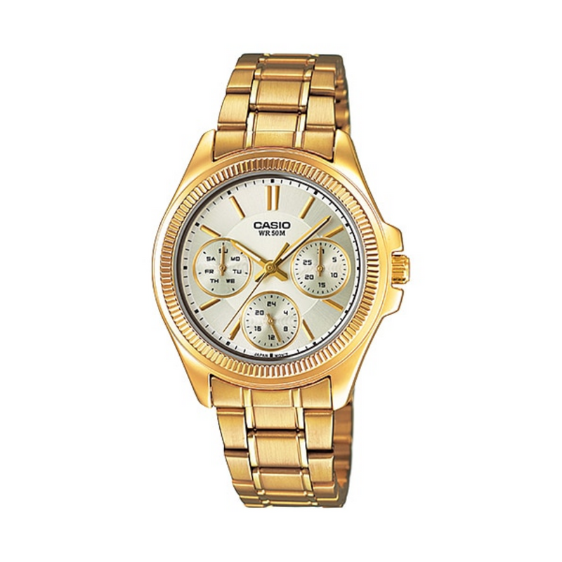 WW1281 Casio Enticer Multifunction Ladies Chain Watch LTP-2088G-9AV