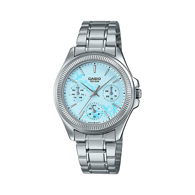 WW1286 Casio Enticer Multifunction Ladies Chain Watch LTP-2088D-2A2V