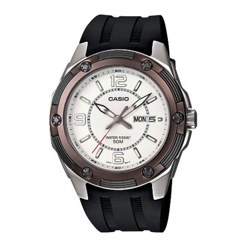 WW0424 Casio Day Date Resin Belt Watch MTP-1327-7A2VDF