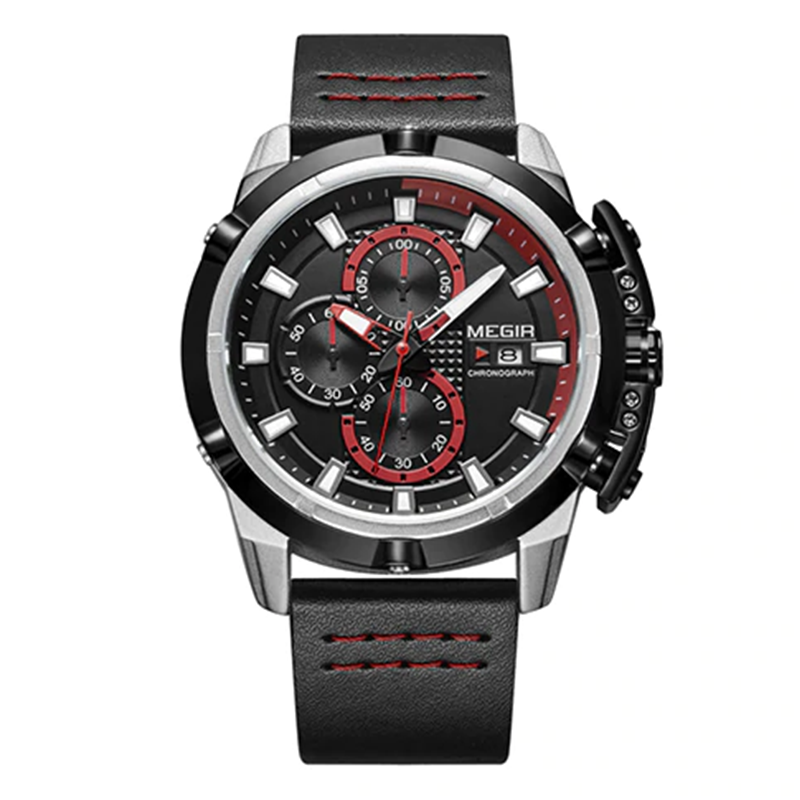 WW0480 Megir Chronograph Leather Belt Watch
