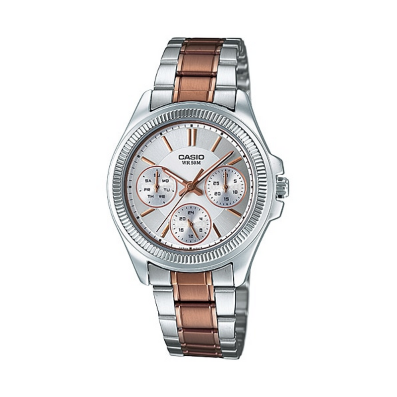 WW1280 Casio Enticer Multifunction Ladies Chain Watch LTP-2088RG-7AV