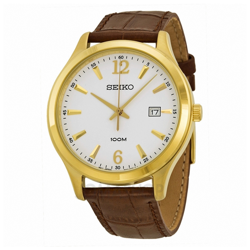 Seiko gold 2025 watch leather strap