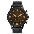 WW0263 Fossil Nate Chronograph Black Stainless Steel Chain Watch JR1356