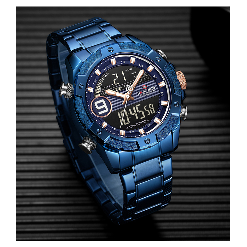 WW1130 Naviforce Multifunction Dual Time Chain Watch NF9146M