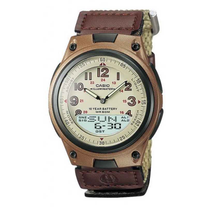 WW0399 Casio Youth Dual Time Nylon Belt Watch AW-80V-5BVDF