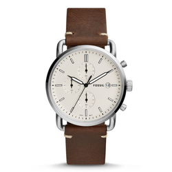 WW0743 Fossil Commuter Chronograph Navy Leather Belt Watch FS5402