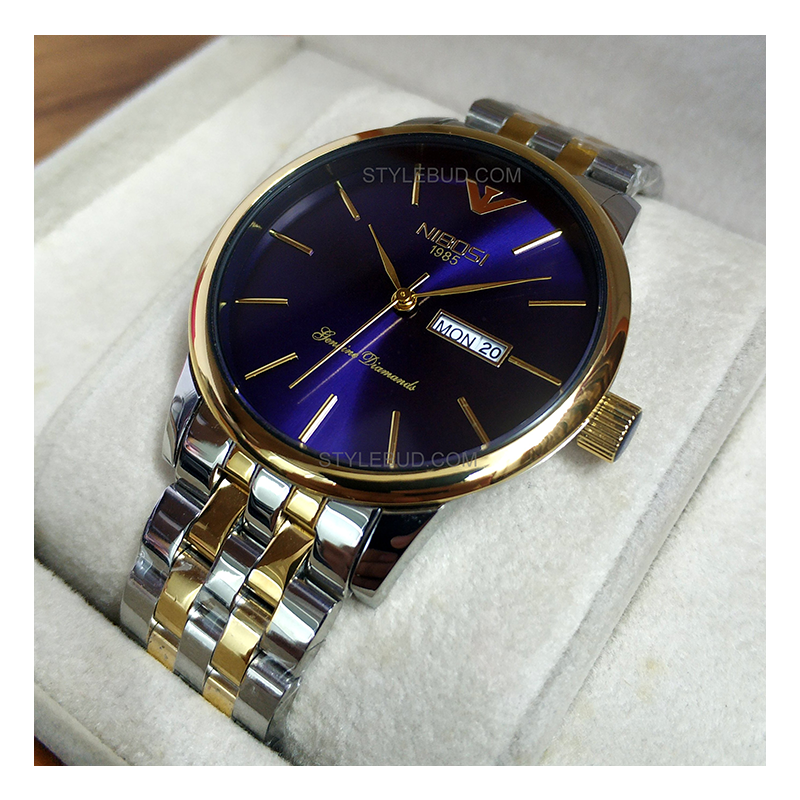 WW0753 Nibosi Day Date Chain Watch