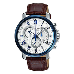 WW1064 Casio Beside Chronograph Date Leather Belt Watch BEM-520BUL-7A3VDF