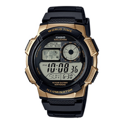 WW1065 Casio Youth World Time Digital Resin Belt Watch AE-1000W-1A3VDF
