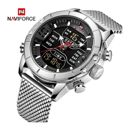 WW0934 Naviforce Multifunction Dual Time Mesh Chain Watch NF9153M