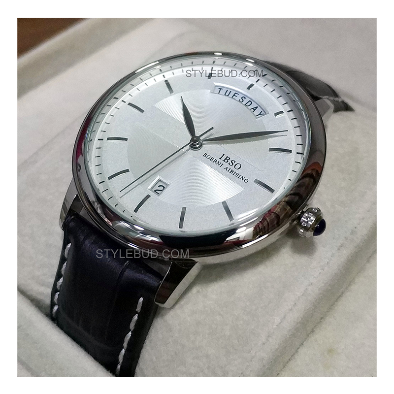 WW0736 IBSO Day Date Leather Belt Watch S3978G