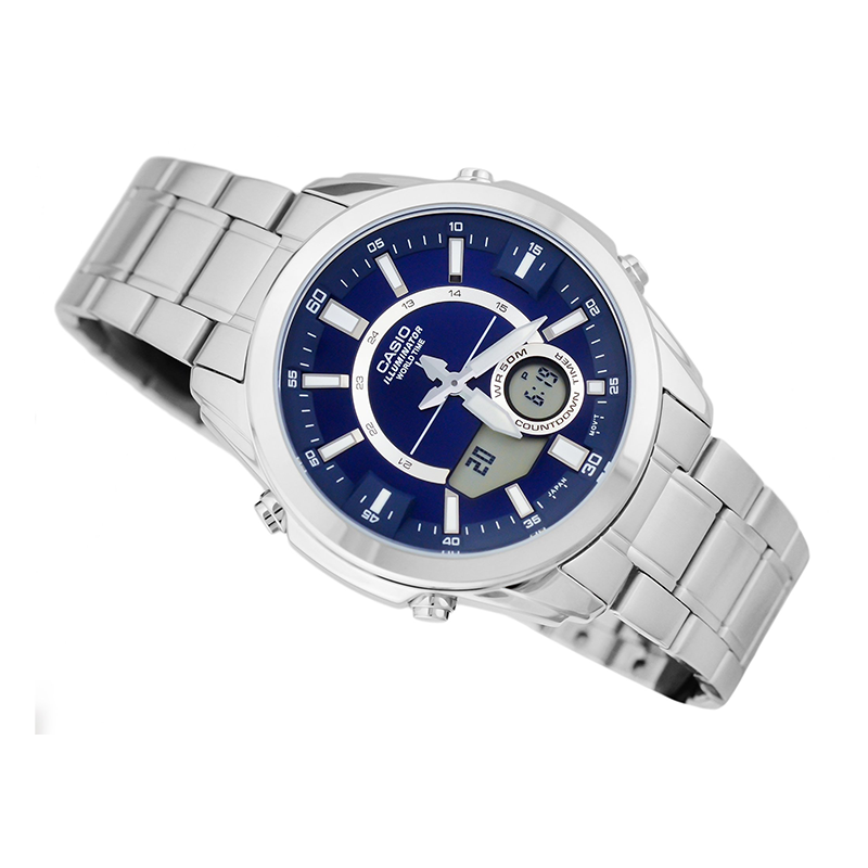 WW1143 Casio Enticer Analog Digital Multifunction Chain Watch AMW-810D-2AV