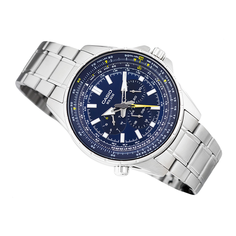 WW0236 Casio Enticer Sweep Second Stainless Steel Chain Watch MTP-SW320D-2AVDF
