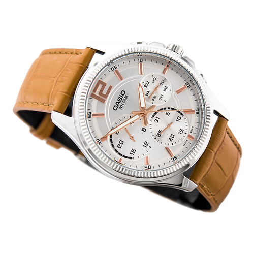WW0032 Casio Enticer Multifunction Leather Belt Watch MTP-E305L-7A2VDF