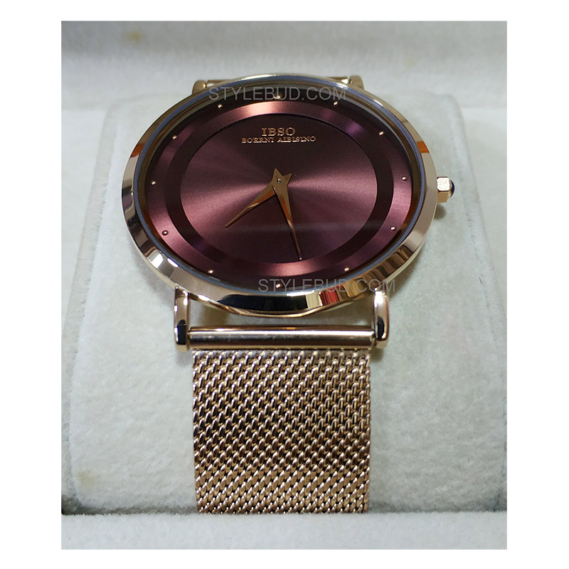 WW0541 IBSO Slim Rose Gold Mesh Chain Watch S8160G