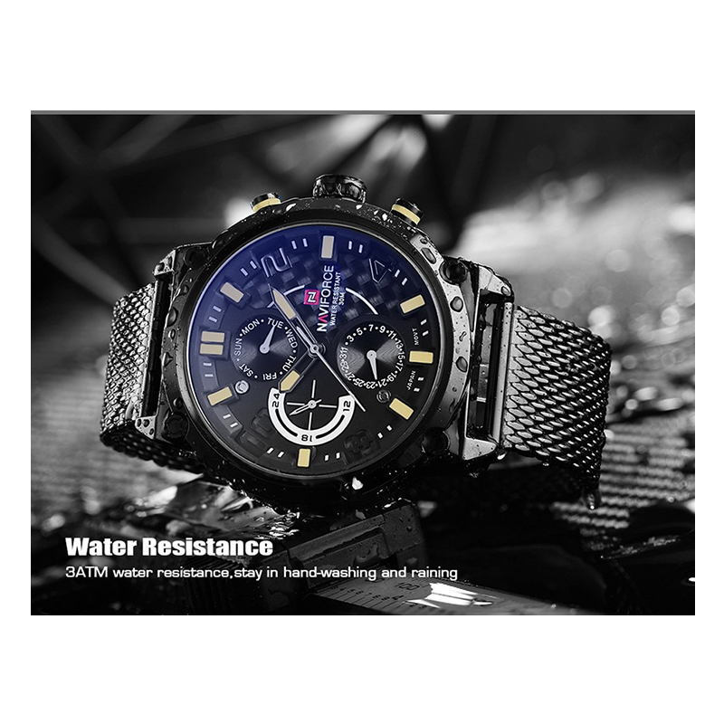 WW0138 Naviforce Multifunction Mesh Chain Watch NF9068M