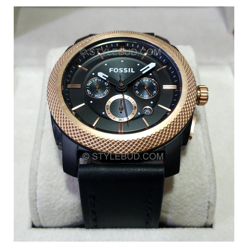 WW0269 Fossil Machine Chronograph Leather Belt Watch FS4715
