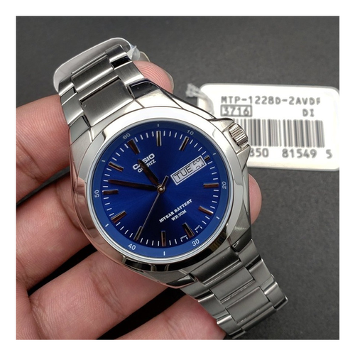 WW0257 Casio Enticer Day Date Stainless Steel Chain Watch MTP-1228D-2AVDF