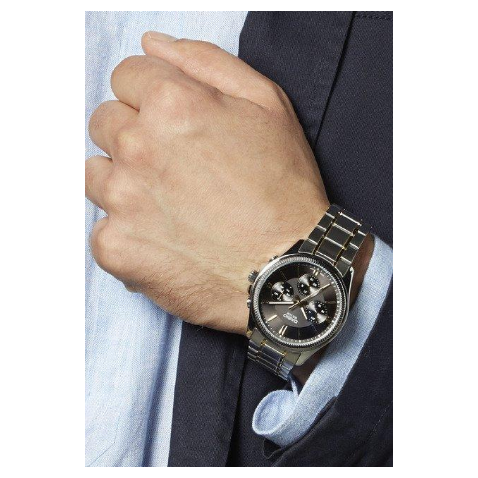 WW1078 Casio Enticer Multifunction Two Tone Chain Watch MTP-1375SG-1AVDF